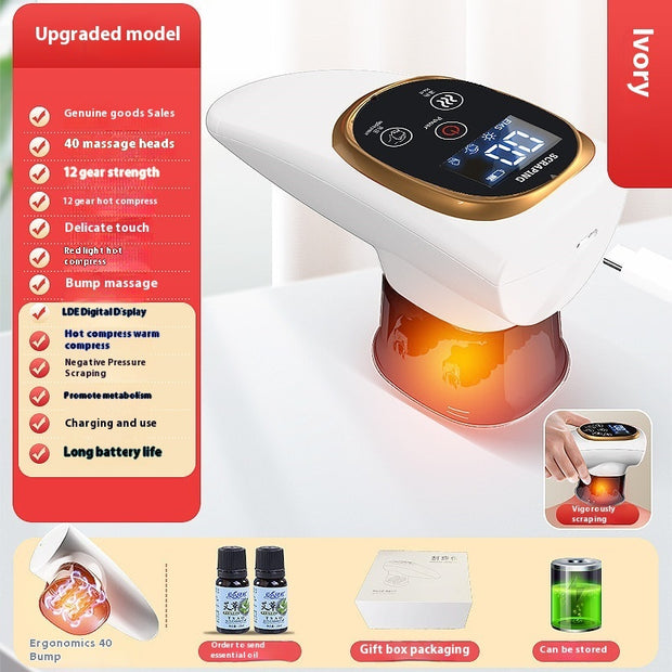 Elektrisches Schröpfgerät – EMS-Mikrostrom, Vakuum, Warmkompresse, Saug- und Gua-Sha-Funktion mit Negativdruck