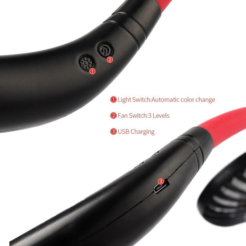 Mini Tragbarer Halsventilator – USB Wiederaufladbar mit Doppelventilatoren & Aromafunktion