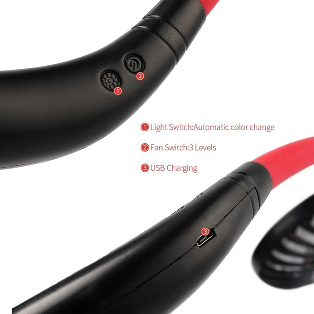 Mini Tragbarer Halsventilator – USB Wiederaufladbar mit Doppelventilatoren & Aromafunktion