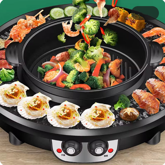 Hotpot- und Grillgerät – Haushalts-Multifunktions-Grillplatte