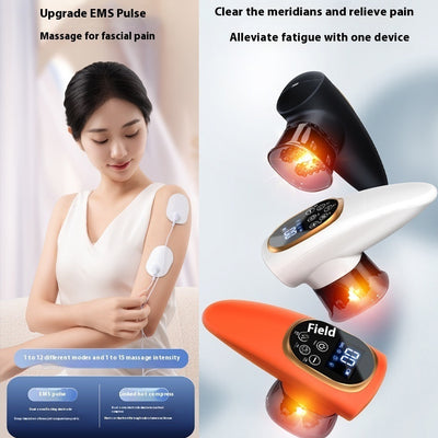Elektrisches Schröpfgerät – EMS-Mikrostrom, Vakuum, Warmkompresse, Saug- und Gua-Sha-Funktion mit Negativdruck