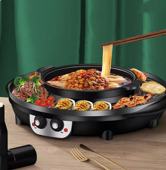 Hotpot- und Grillgerät – Haushalts-Multifunktions-Grillplatte