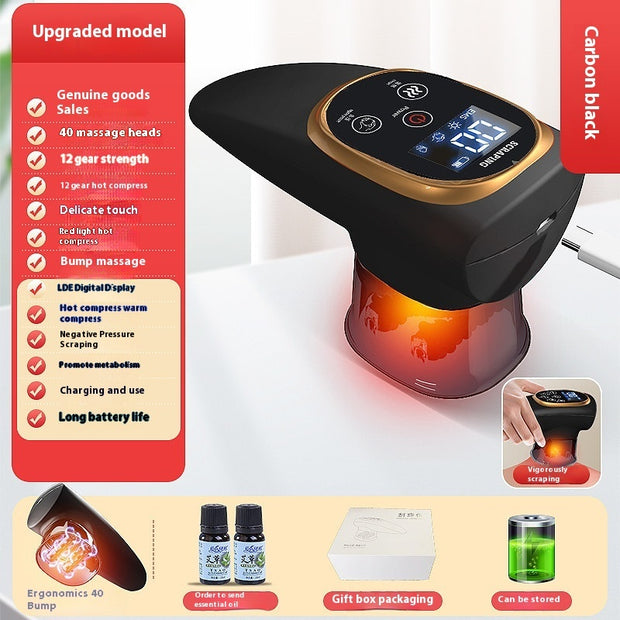 Elektrisches Schröpfgerät – EMS-Mikrostrom, Vakuum, Warmkompresse, Saug- und Gua-Sha-Funktion mit Negativdruck