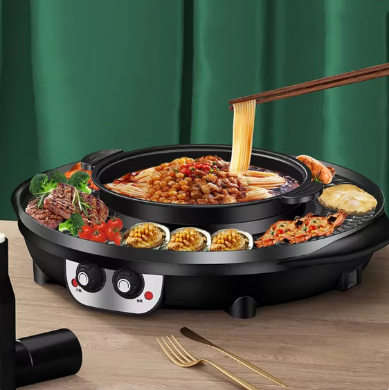 Hotpot- und Grillgerät – Haushalts-Multifunktions-Grillplatte